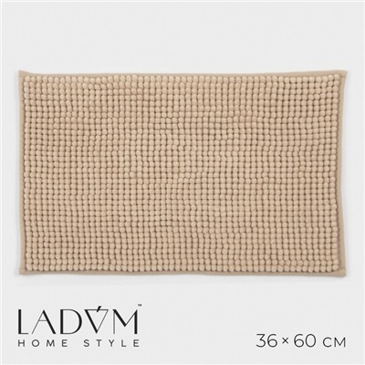 Коврик для дома LaDо́m, букли, 38×60 см, бежевый