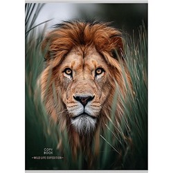 Тетрадь А4  96л клетка "КРАСИВЫЙ ЛЕВ - 1" 96-9009 Проф-Пресс