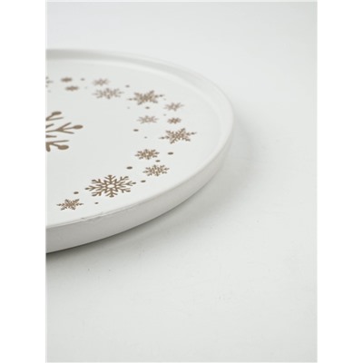 Тарелка новогодняя плоская «Снежная сказка», d=21.7 см, ручная работа