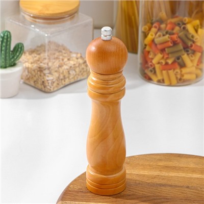Мельница для специй Доляна, 21.5×5 см, металлический механизм, бежевая