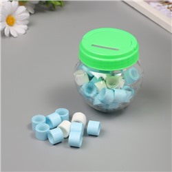 Клейкая лента пластик в банке «Белый и голубой», набор 40 шт., 1.2 см, дл. 0.9 м, 7×7×9 см