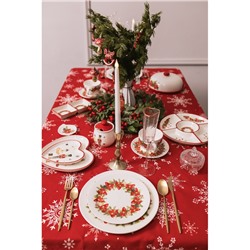 Тарелка Доляна «Новогоднее настроение», d=25.5 см, фарфор, белая