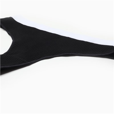 Трусы женские бразильяно MINAKU рубчик, набор 3 шт., размер 44-46, чёрные