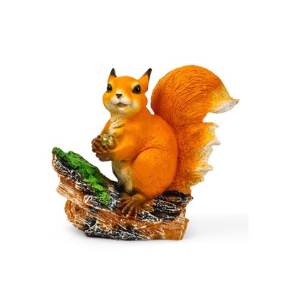 Садовая фигура из полистоуна «Белочка с орешком на пне», 25×12×23 см