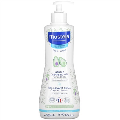 Mustela, Baby, Gentle Cleansing Hair and Body Gel with Avocado, For Normal Skin, 16.90 fl oz (500 ml)