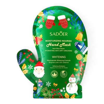 Маска для рук SADOER увлажняющая, новогодняя, 35 г