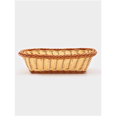 Корзинка фруктов и хлеба Доляна «Молочный шоколад», 25×17 см, пластик, плетёная, молочная