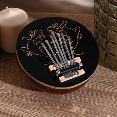 УЦЕНКА Сувенирный музыкальный инструмент «Калимба узор» круглая 7×14×14 см