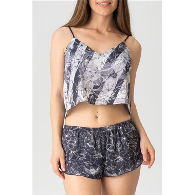 Пижама Hot Story Spring melody (топ _ шорты) (Черный)