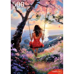 Пазлы 500 "Девушка на качелях"