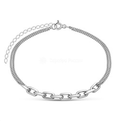 Браслет из серебра родированный 925 пробы Бр-031р