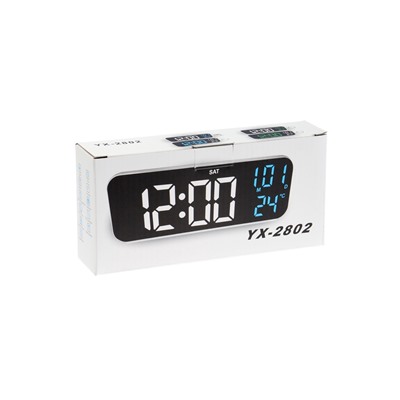 Часы - будильник электронные настольные: календарь, термометр, таймер, USB