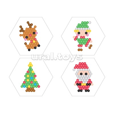 Аквамозаика "Новый год" 4 фигурки, 310 эл