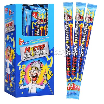 Жевательная резинка с кислой пудрой "Мистер удлинитель" со вкусом колы 18гр*30шт