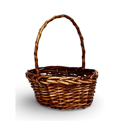 Корзина плетёная для хранения, 27×21×11 см, ручка h=17 см, лоза, коричневая