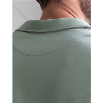 Лонгслив с воротником поло на пуговицах из премиального хлопка с эластаном