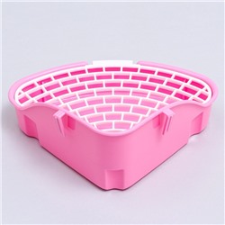 Туалет угловой для кроликов и хорьков «Пижон», 24×18×11 см, розовый