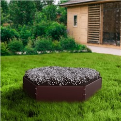 Клумба оцинкованная, d=60 см, высота бортика 15 см, коричневая, Greengo