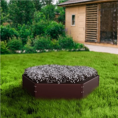 Клумба оцинкованная, d=60 см, высота бортика 15 см, коричневая, Greengo