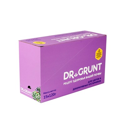 Удобрение минеральное для цветов и декаративных кустарников, Dr.Grunt шоу-бокс, 15 саше