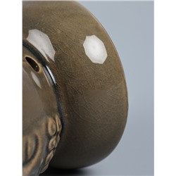 УЦЕНКА Аромалампа для эфирных масел керамика «Лик Будды», серая, 8×8×9 см