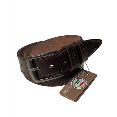 Ремень мужской из натуральной кожи, цвет шоколад