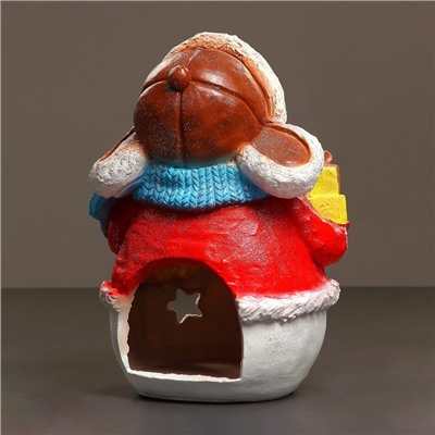 Фигура-подсвечник на 1 свечу «Снеговик с подарками», с блёстками, 45 см