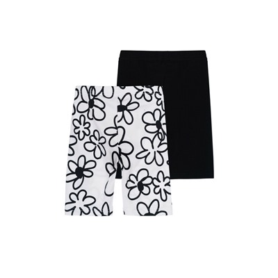 Брюки детские трикотажные для девочек (легинсы укороченные), 2 пары в комплекте