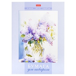 Набор бумаги для рисования акварелью "Нежность" 10л., А4 200г/кв.м в папке тиснение