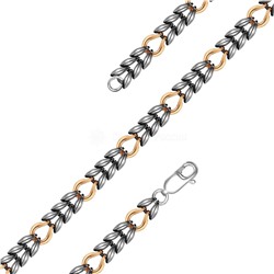 Браслет из чернёного серебра с золочением 925 пробы ш-12чз