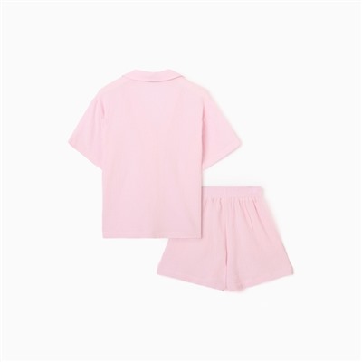 Пижама женская (рубашка, шорты) KAFTAN Basic, размер 40-42, розовая