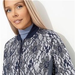 Бомбер комбинированный с кружевом, Мой стиль– мои правила (синий)