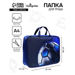Папка для труда, А4, текстильная, 35×27×7 см «Мяч»
