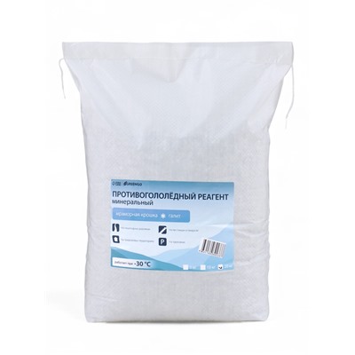 Реагент противогололёдный, мраморная крошка и реагент, 20 кг, работает при –30 °C, в мешке, Greengo