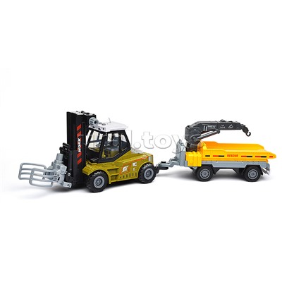 Машина "Погрузчик" с прицепом (свет, звук) в коробке