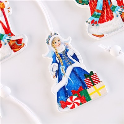 Подвески «Дед Мороз и Снегурочка», набор 12 шт., МИКС