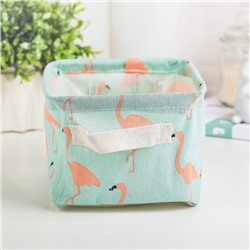 Корзина для хранения с ручками «Фламинго», 20.2×17×13 см, голубая