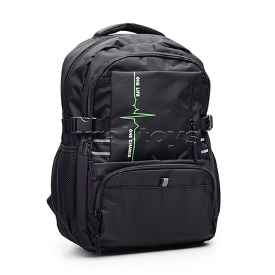 Рюкзак "Street Style" подростковый 48x31x17 см (25 л) 700 г, влагостойкий нейлон, 2 отделения на молнии, одно с уплотненным отделением для ноутбука до 17 дюймов и книг, 2 передних кармана на молнии, уплотненная спинка и уплотненные лямки, багажная лента,