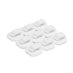 Держатель самоклеящийся для проводов и гирлянд ТУНДРА krep, 15×15 мм, белый, 18 шт.