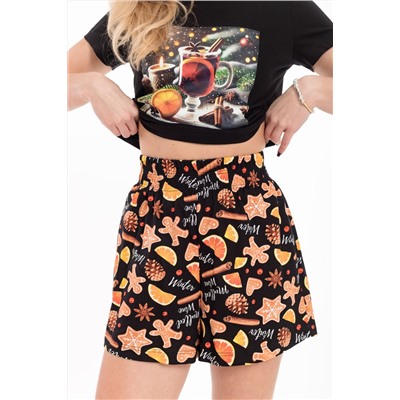 Пижама футболка и шорты М325441Пчо