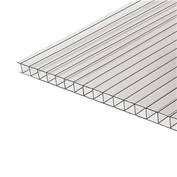 УЦЕНКА Сотовый поликарбонат 6 мм, 2.1×6 м, УФ- защита, 0.70 кг/м², прозрачный