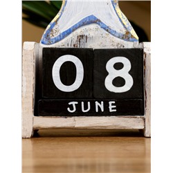 Календарь настольный «Морская звезда», 10.5×5.5×18 см, дерево, золотисто-синий