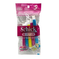 Бритвенный станок с двумя лезвиями для женщин одноразовый Schick, Япония, 5 шт Акция