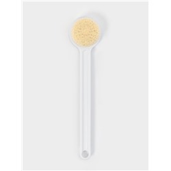 Щётка банная на ручке Доляна, массажёр, 35×7 см, белая