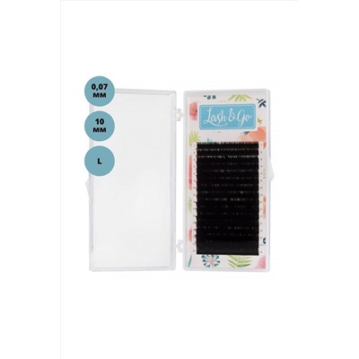 Lash&Go Ресницы на ленте 16 линий 10 мм, L, 0,07 мм, черный KRISTALLER, 1130509