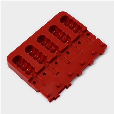 Форма для леденцов «Батончик», силикон, 19×11×2 см, 5 ячеек (6×2.6 см), МИКС