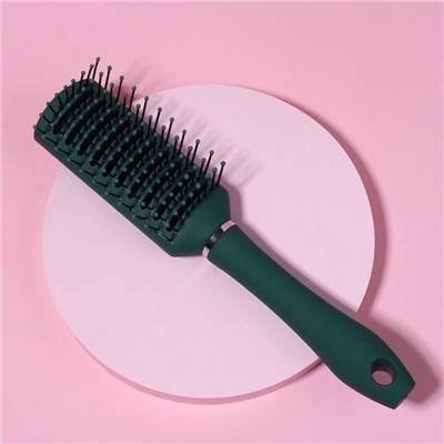 Расчёска массажная, вентилируемая, 5.5×23(±1) см, зелёная