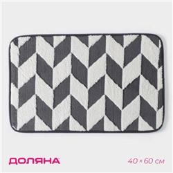 Коврик для ванной и туалета Доляна «Ралли», 40×60 см, серый