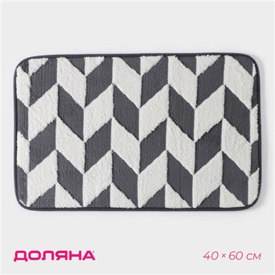Коврик для ванной и туалета Доляна «Ралли», 40×60 см, серый