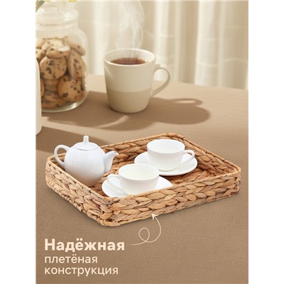 Корзинка для подачи Доляна «Камыш», 36×28×6 см, из соломы